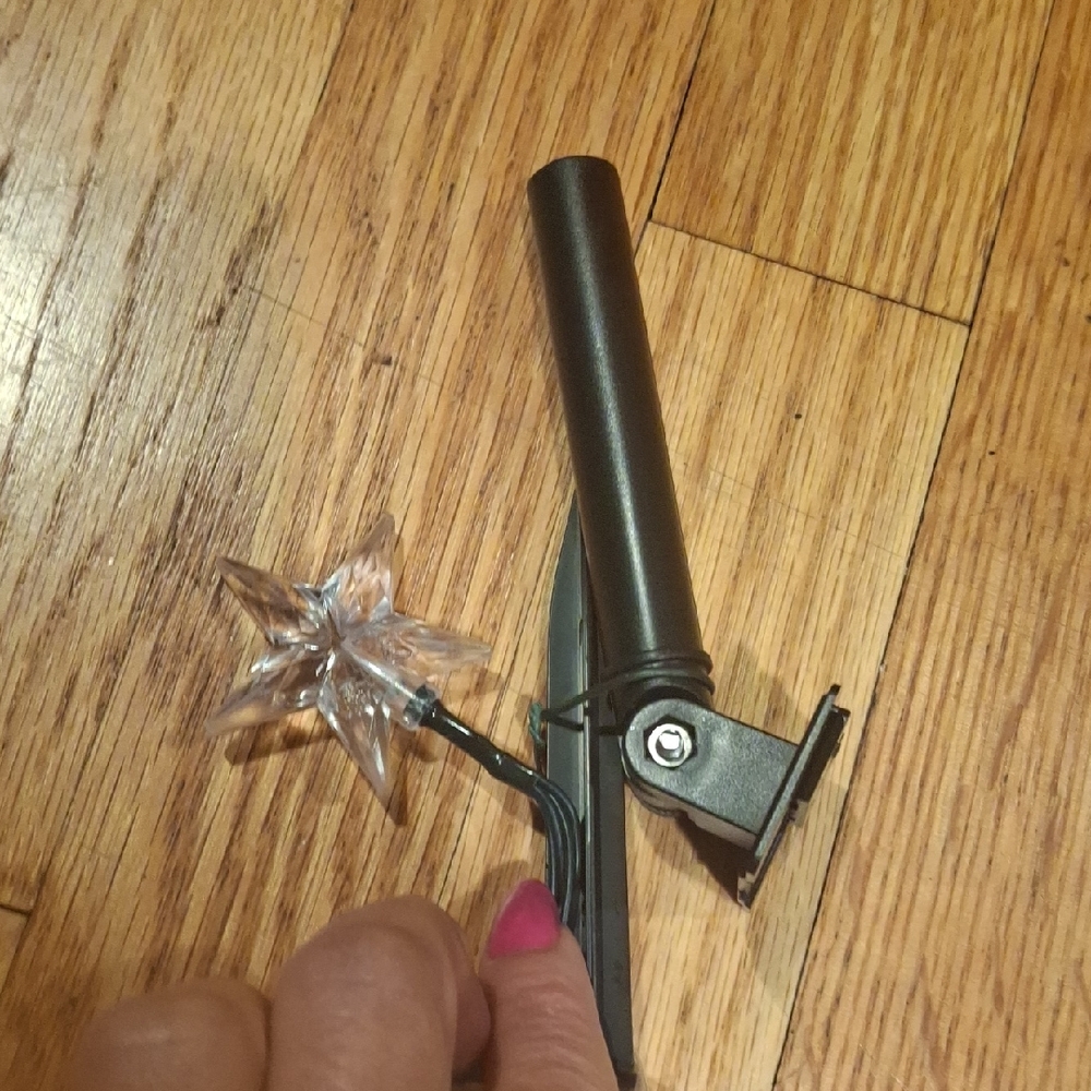 Star Curtain Rod Holder with Crystal Finial